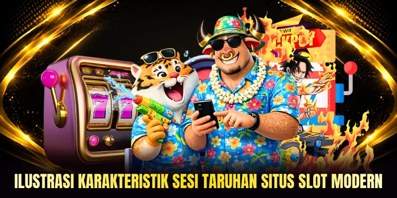 Ilustrasi karakteristik sesi taruhan Situs Slot modern